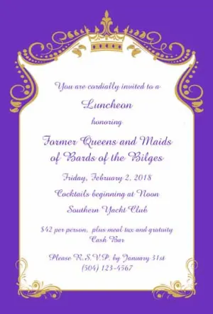 QUEEN SWIRL CUSTOM INVITATION