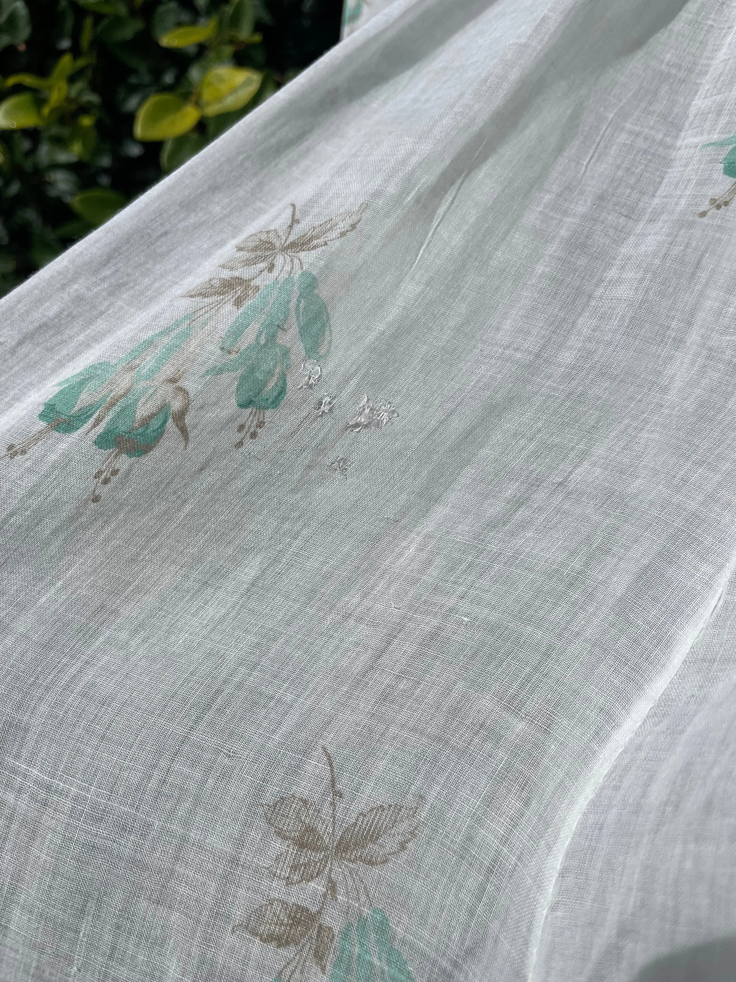 Rare Civil War Era Fine Printed Muslin Afternoon Dress