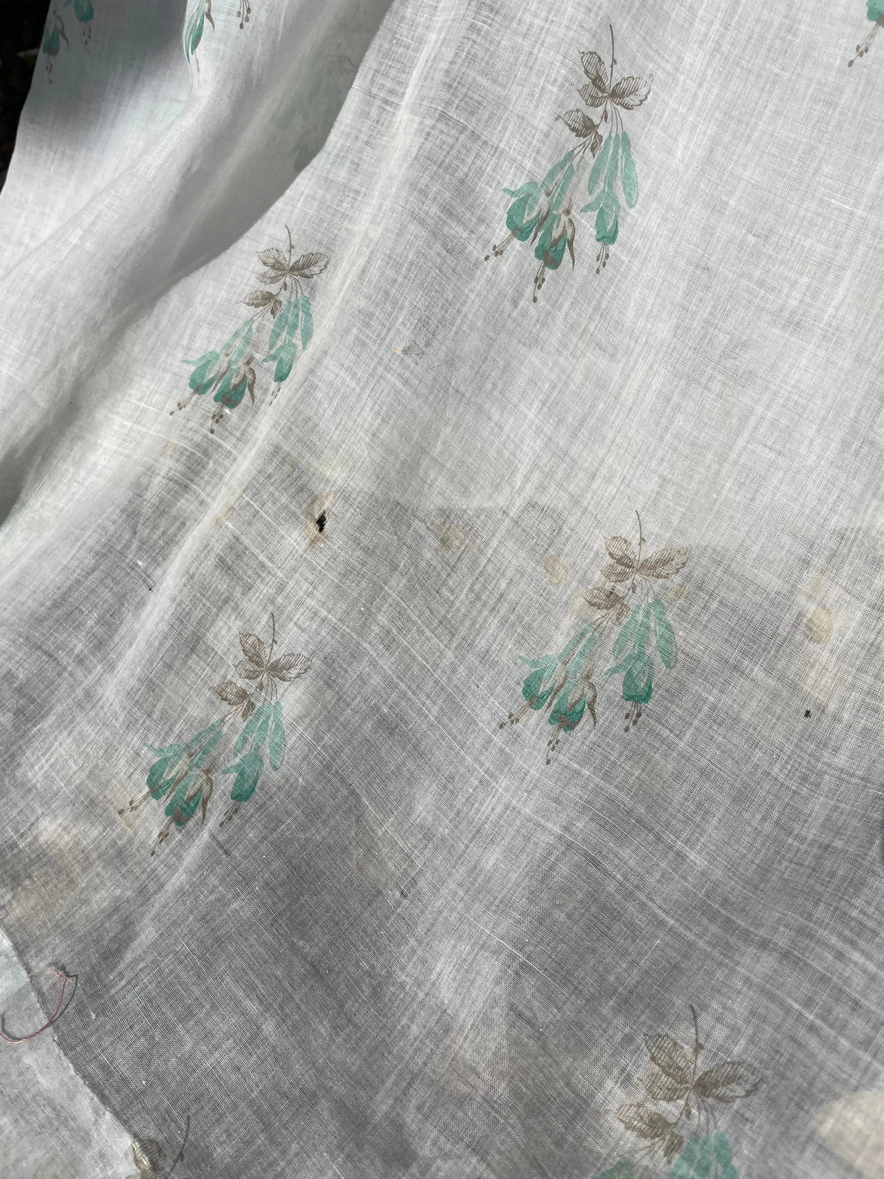 Rare Civil War Era Fine Printed Muslin Afternoon Dress