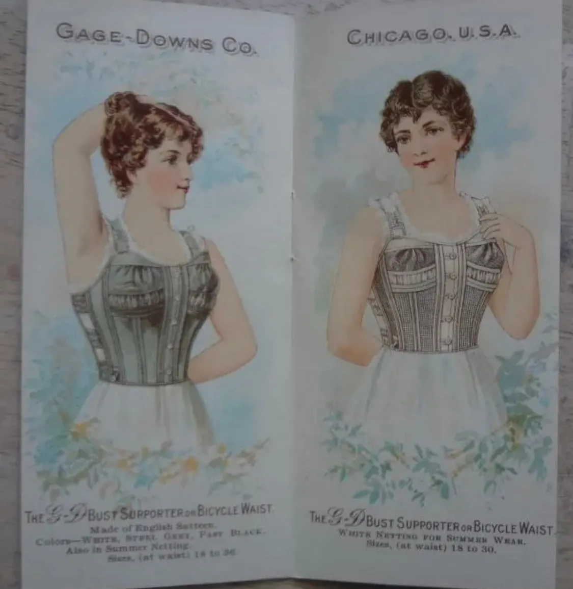 RARE Late 1890s Gage-Downs Co. Bust Supporter/ Bicycle Waist