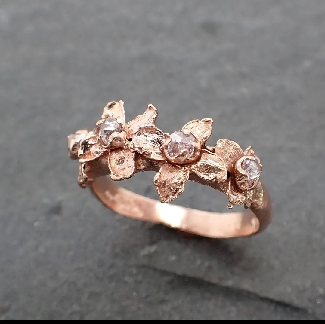 real flower and rubies 14k rose gold wedding engagement ring enchanted garden floral ring byangeline 2499_custom_ruby Alternative Engagement