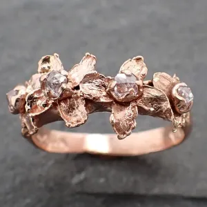 real flower and rubies 14k rose gold wedding engagement ring enchanted garden floral ring byangeline 2499_custom_ruby Alternative Engagement