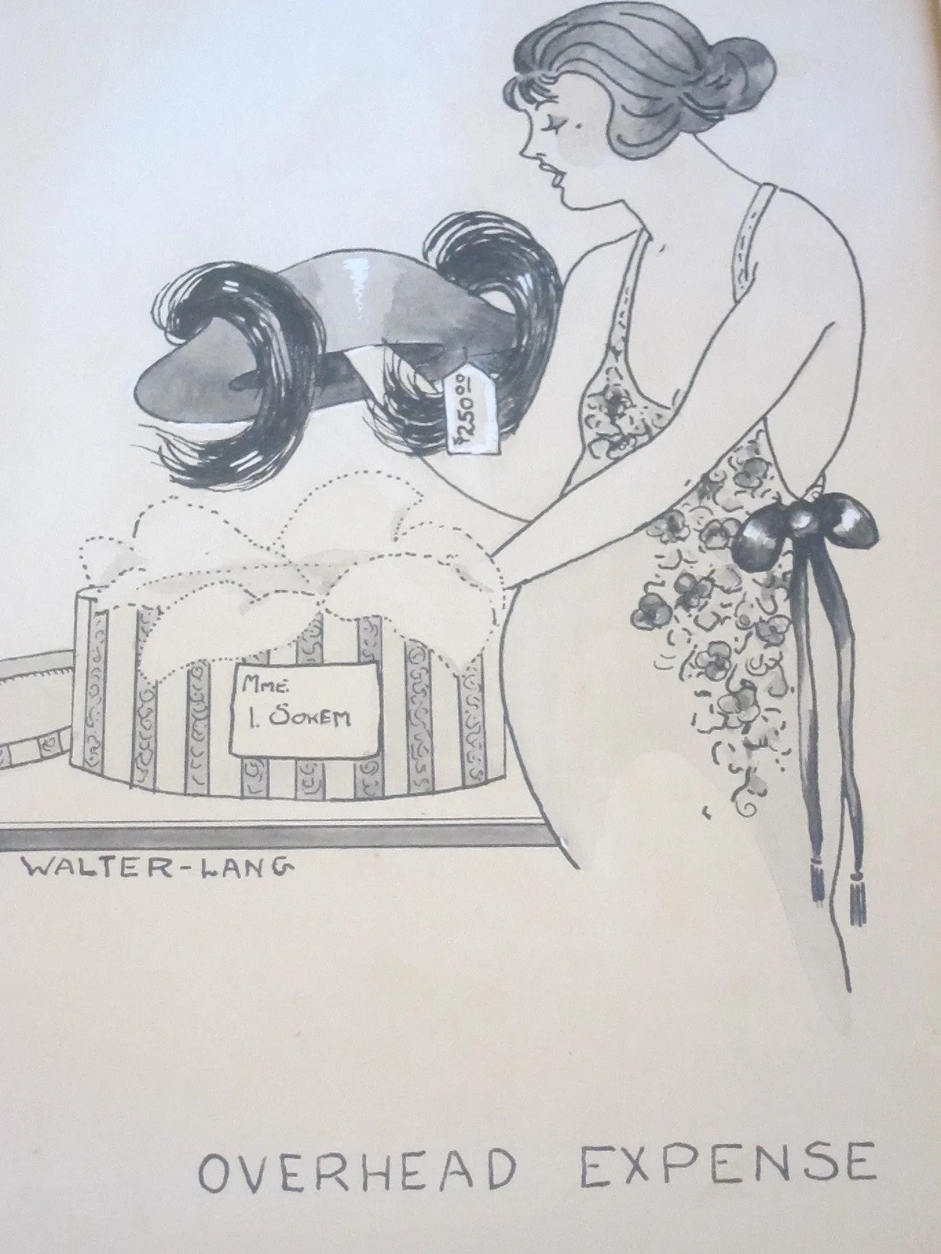 Realistic Pencil Drawing by Walter Lang "Overhead Expense Satire"