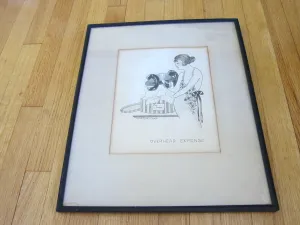 Realistic Pencil Drawing by Walter Lang "Overhead Expense Satire"