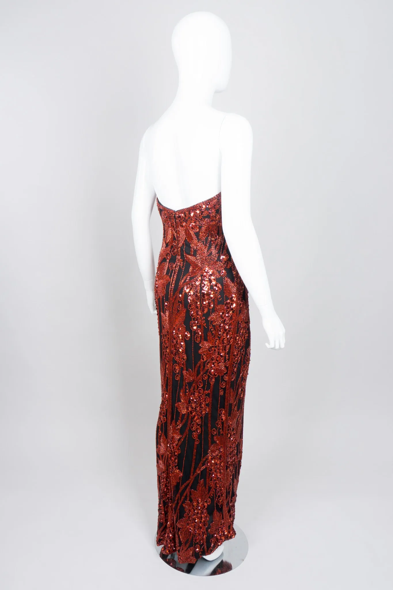 Red Grapes Beaded Gown