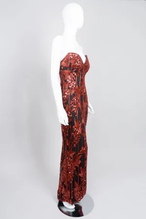Red Grapes Beaded Gown