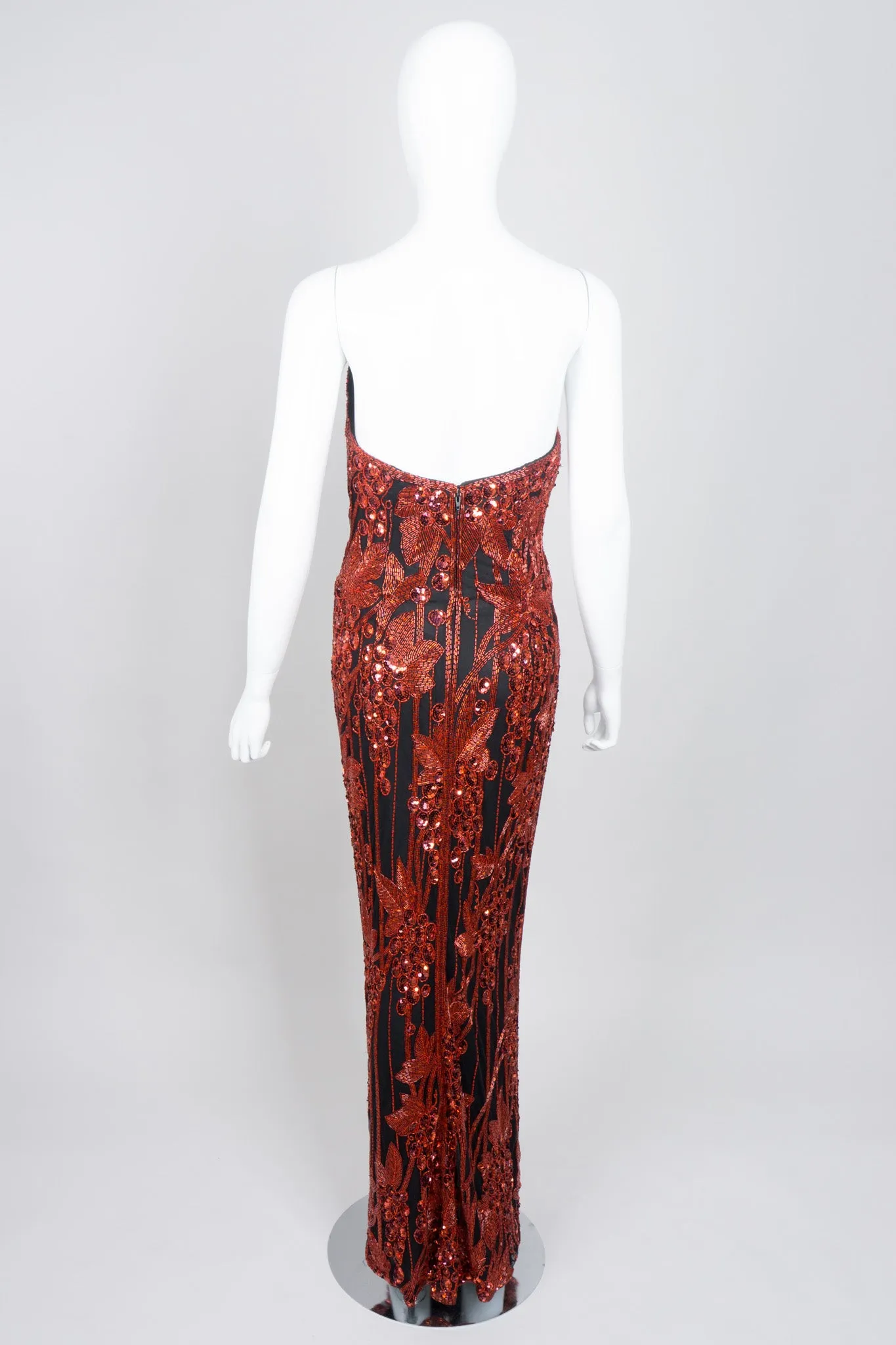 Red Grapes Beaded Gown