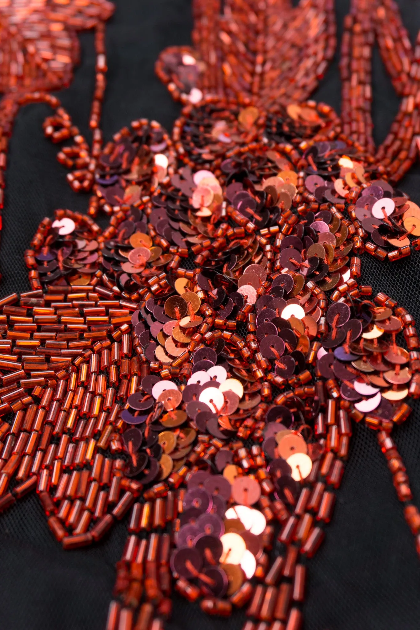 Red Grapes Beaded Gown