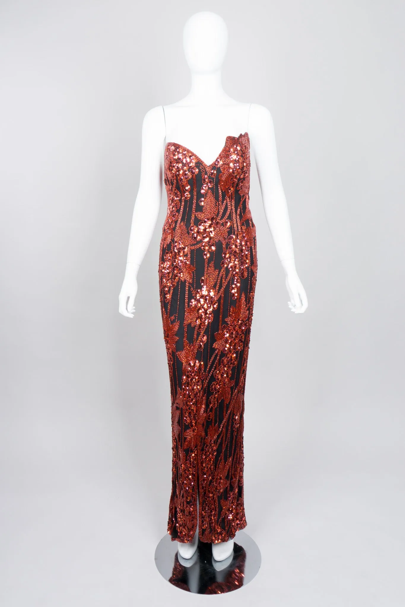 Red Grapes Beaded Gown