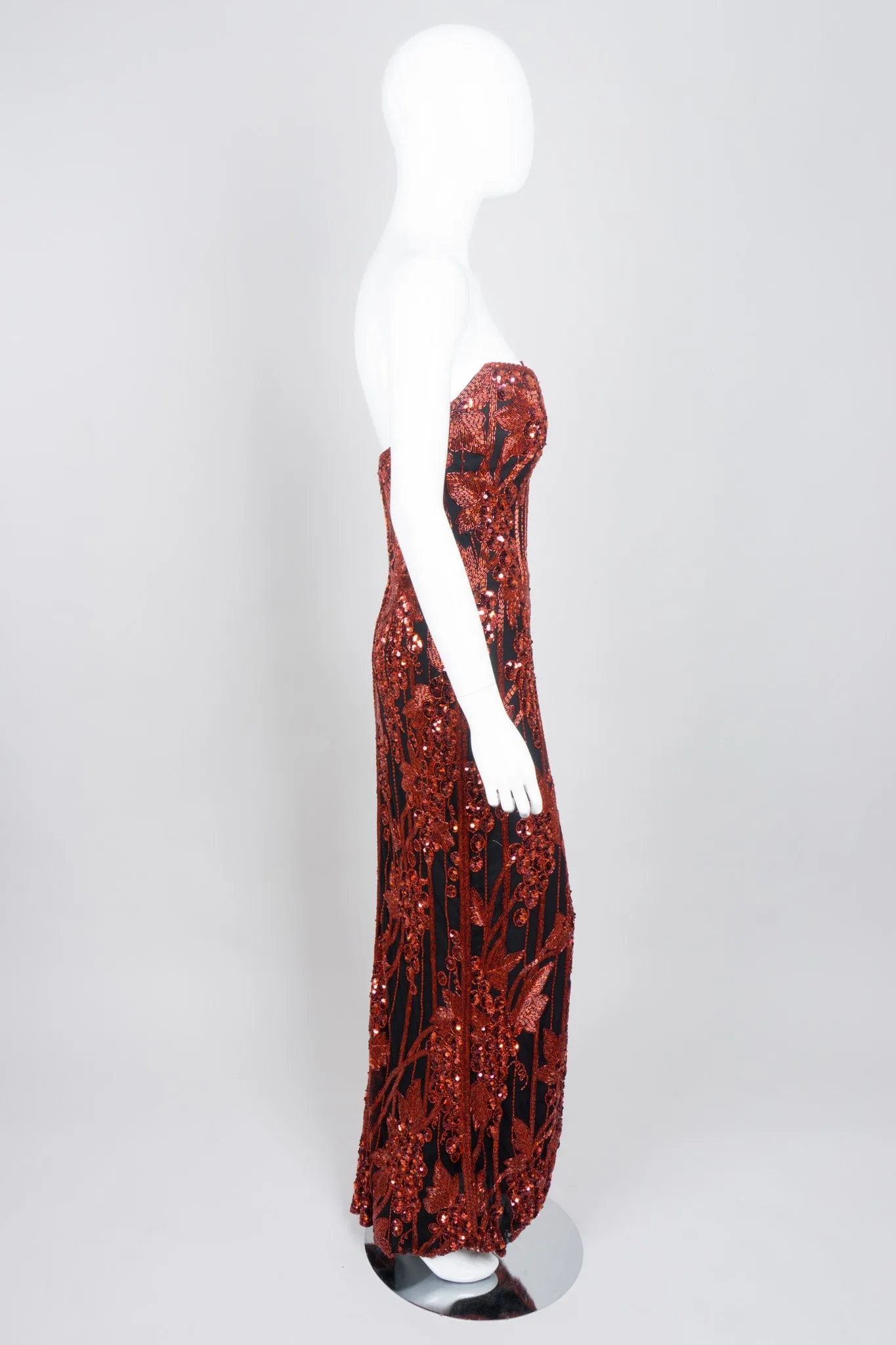 Red Grapes Beaded Gown