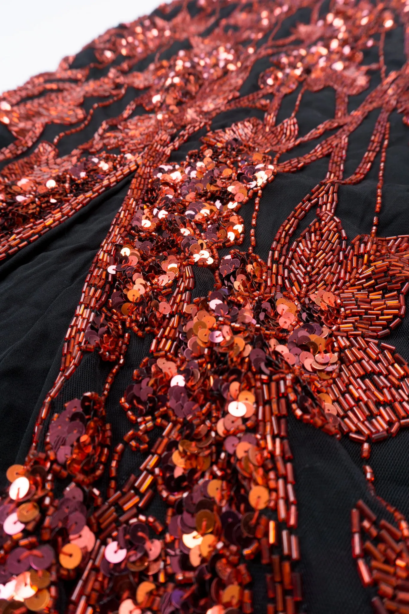Red Grapes Beaded Gown