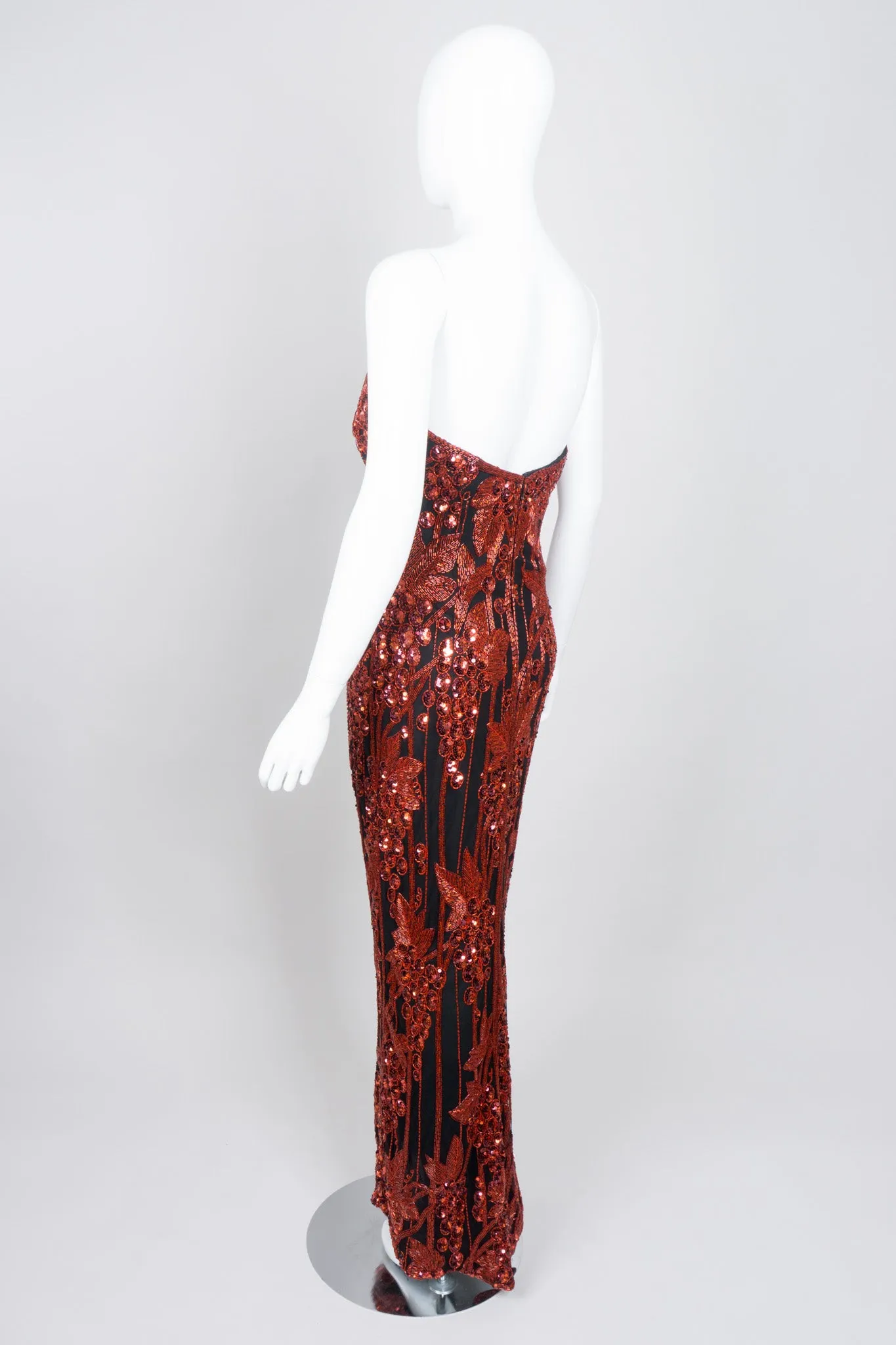 Red Grapes Beaded Gown