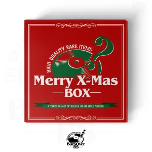 Red Merry Mystery Boxes (A Mix Of 4 Gold & Holographic Cassette Tapes)