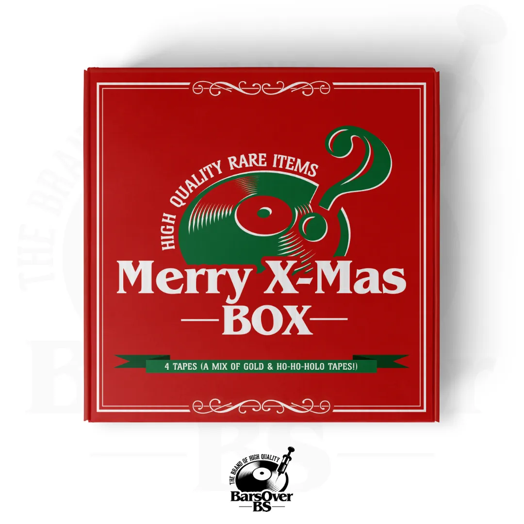 Red Merry Mystery Boxes (A Mix Of 4 Gold & Holographic Cassette Tapes)