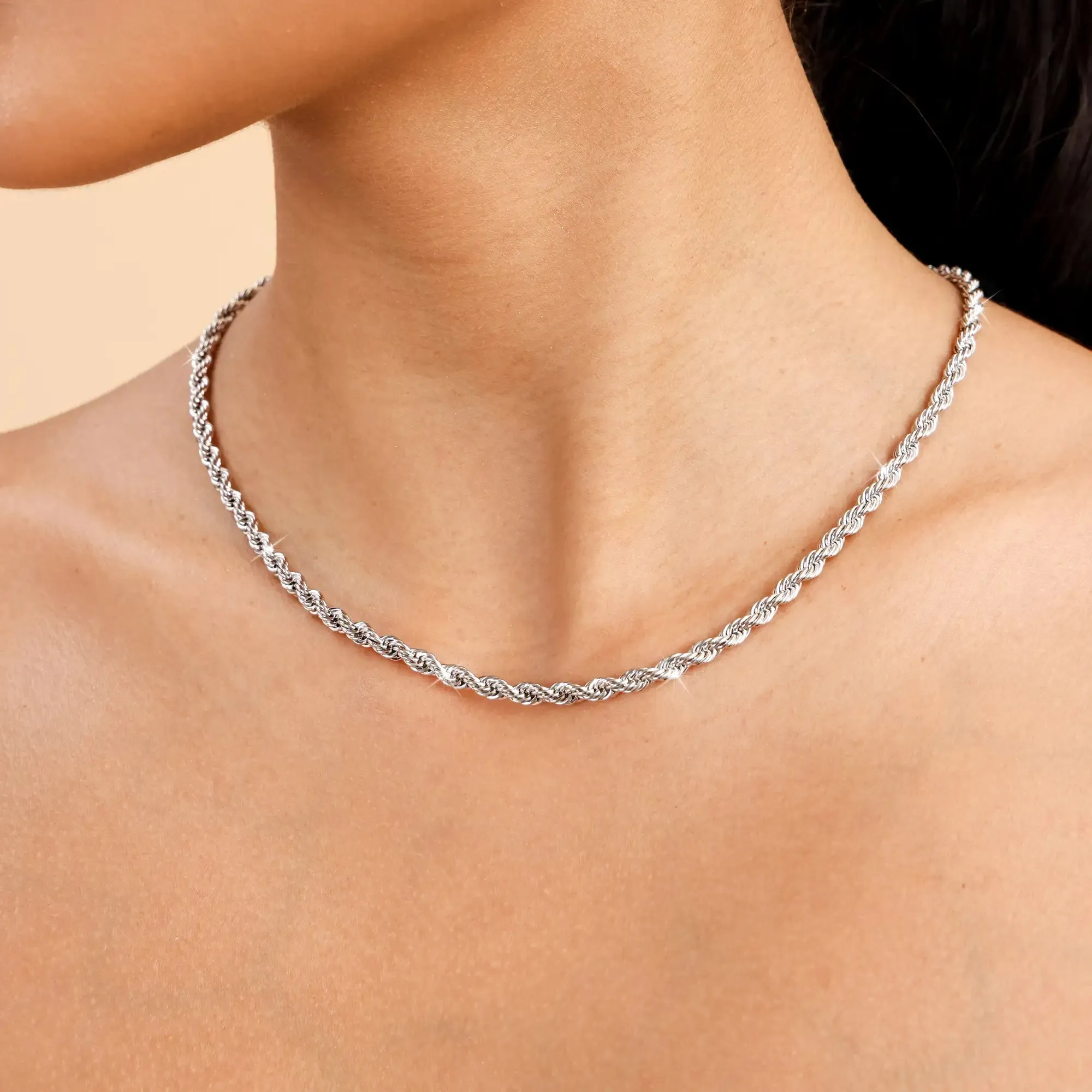 Rope White Gold Chain - 3.5mm