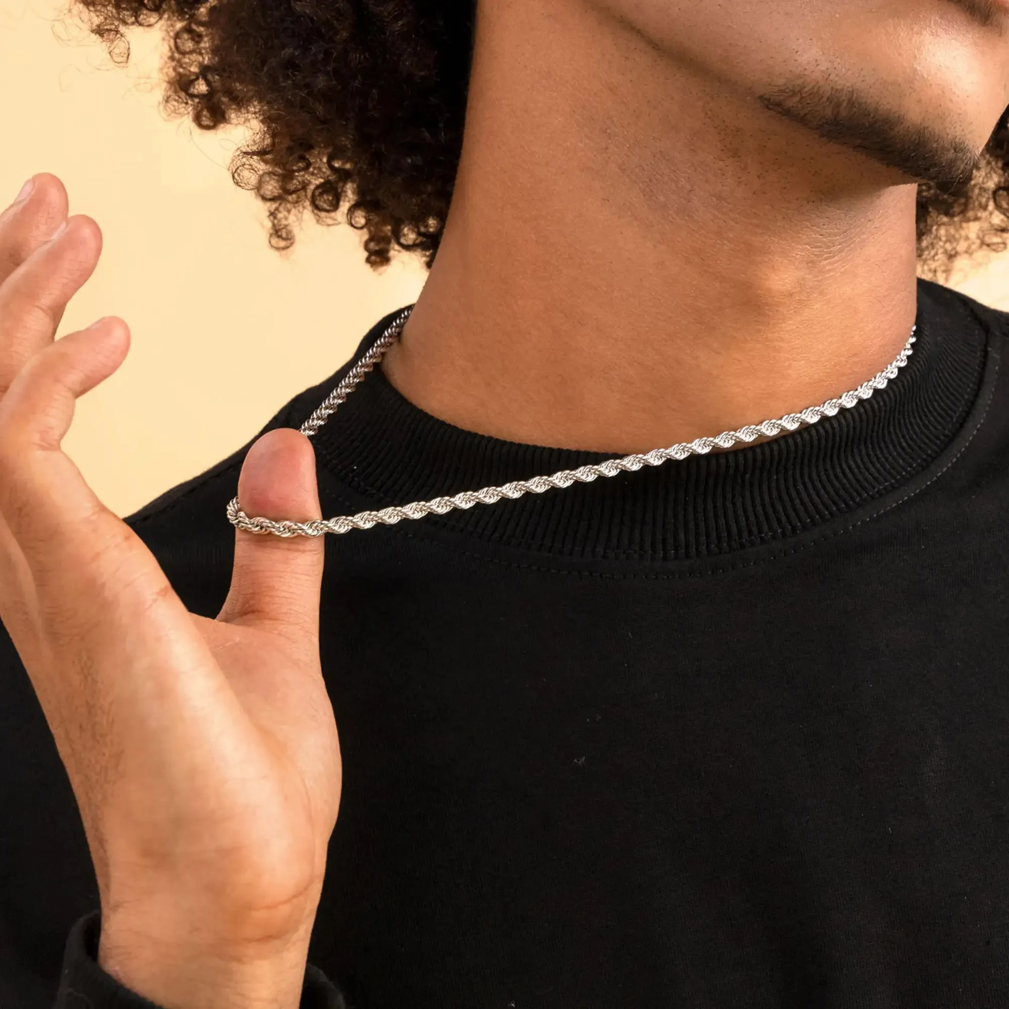 Rope White Gold Chain - 3.5mm