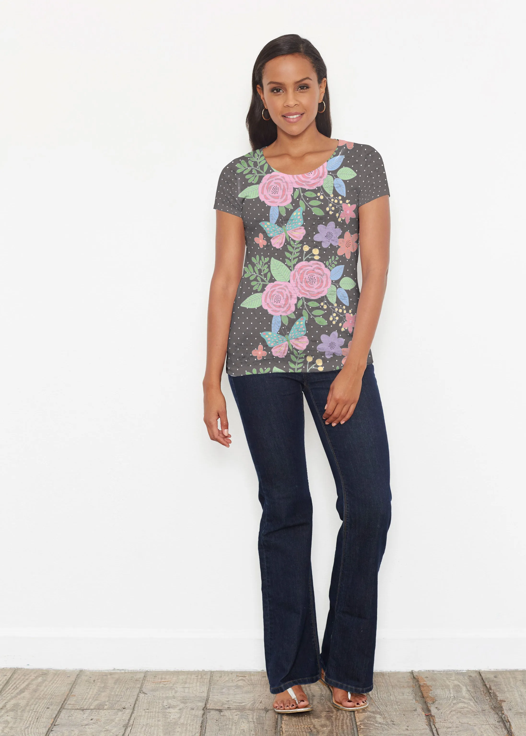 Rosalyn (14298) ~ Short Sleeve Scoop Shirt