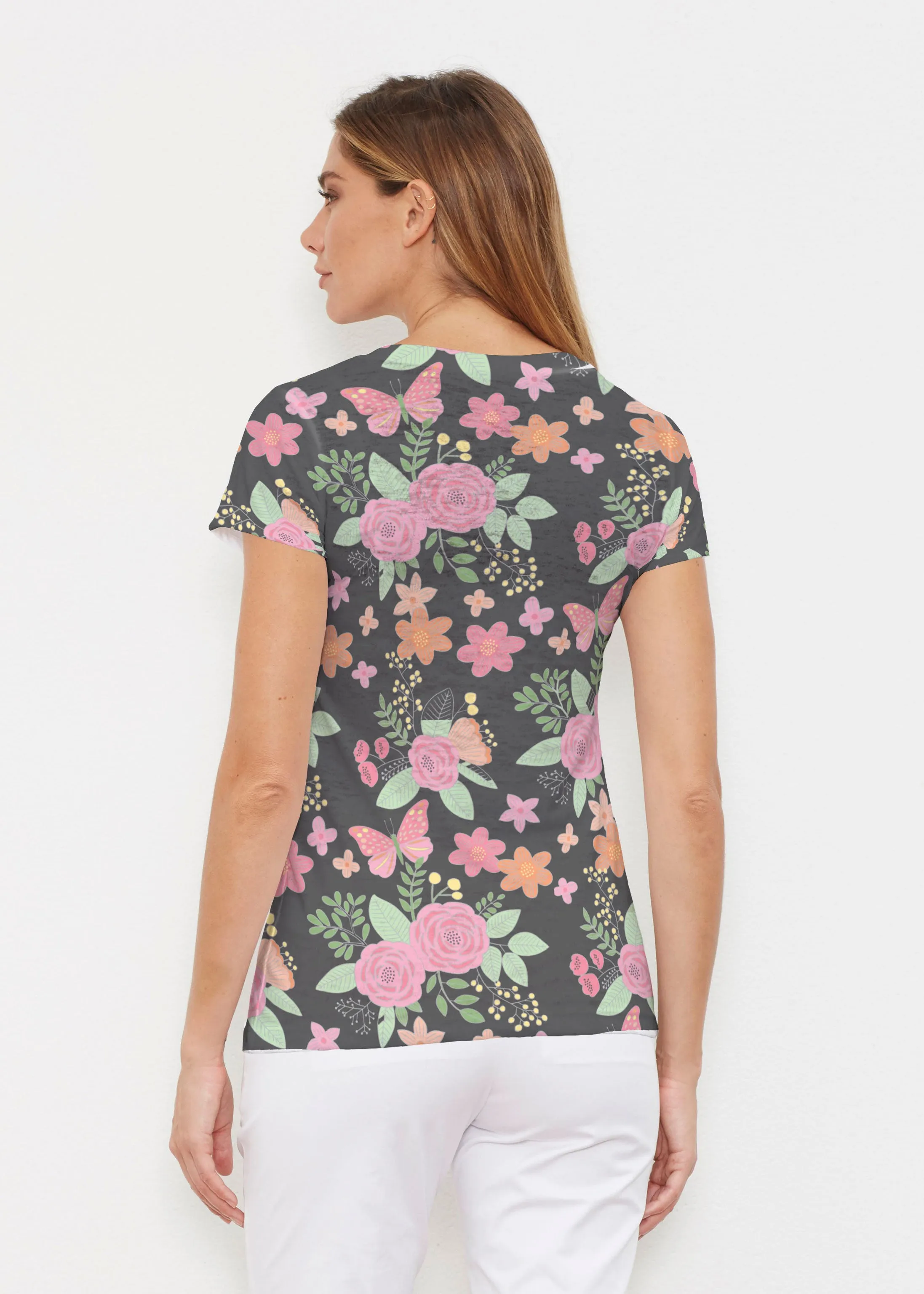 Rosalyn (14298) ~ Signature Cap Sleeve V-Neck Shirt