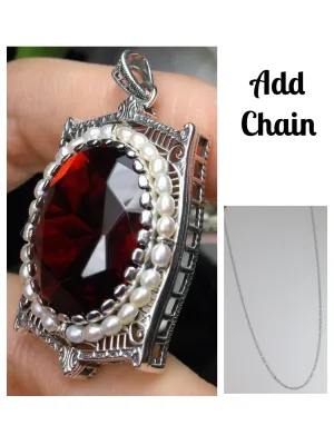 Ruby Pendant, Victorian Revival Jewelry #P55