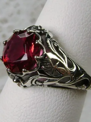 Ruby Ring, Size 7, Daisy Filigree, Victorian Jewelry #D66 - Ready to Ship