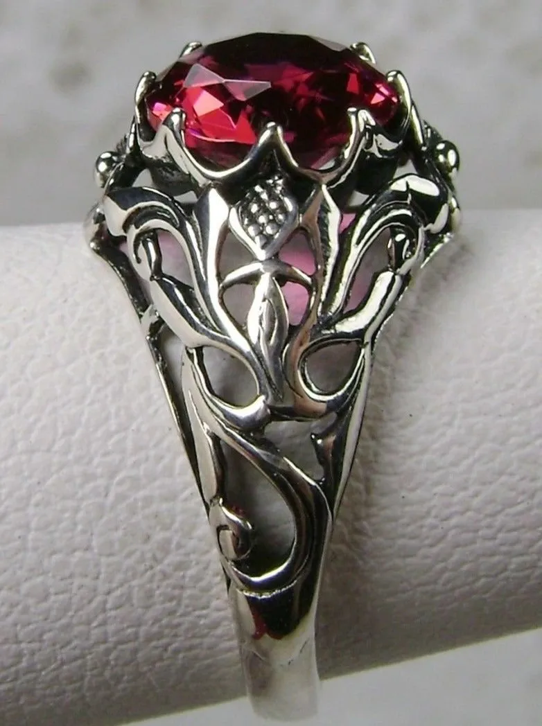 Ruby Ring, Size 7, Daisy Filigree, Victorian Jewelry #D66 - Ready to Ship