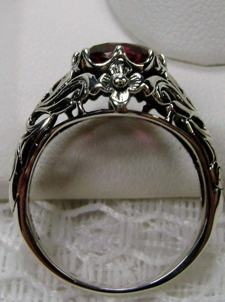Ruby Ring, Size 7, Daisy Filigree, Victorian Jewelry #D66 - Ready to Ship