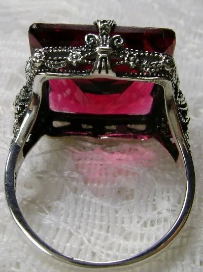 Ruby Ring, Size 7.5, 12ct Square Gem, Victorian Jewelry #D77 - Ready to Ship