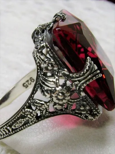 Ruby Ring, Size 7.5, 12ct Square Gem, Victorian Jewelry #D77 - Ready to Ship