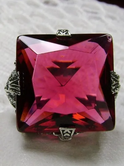 Ruby Ring, Size 7.5, 12ct Square Gem, Victorian Jewelry #D77 - Ready to Ship
