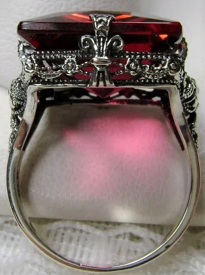 Ruby Ring, Size 7.5, 12ct Square Gem, Victorian Jewelry #D77 - Ready to Ship