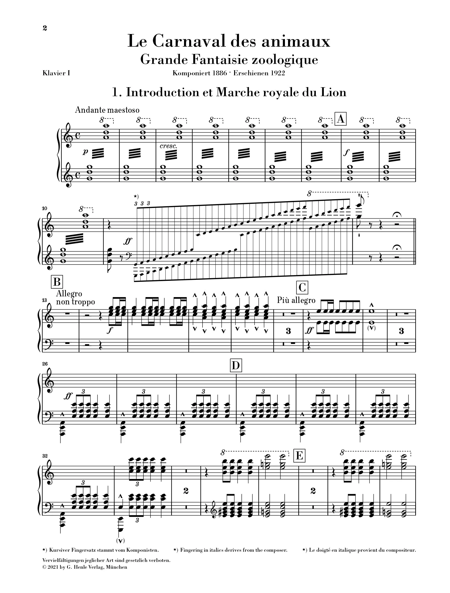 Saint-Saëns: Carnival of the Animals for Chamber Orchestra