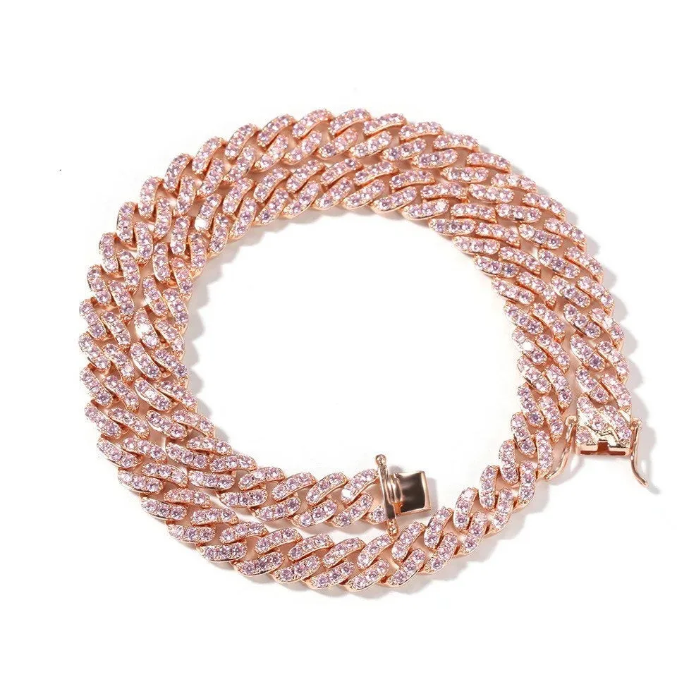Sale ! Pink and rosegold mini miami cuban link chain, pink barbie  choker , butterfly pink choker, pink Cuban Choker , Iced Out Women Choker
