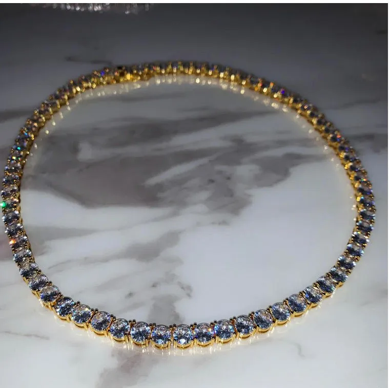 SALE Tennis necklace ,rhinestone tennis necklace ,bling iced necklace ,4mm Iced Zircon 1 Row Tennis Chain Necklace, men tennis necklace