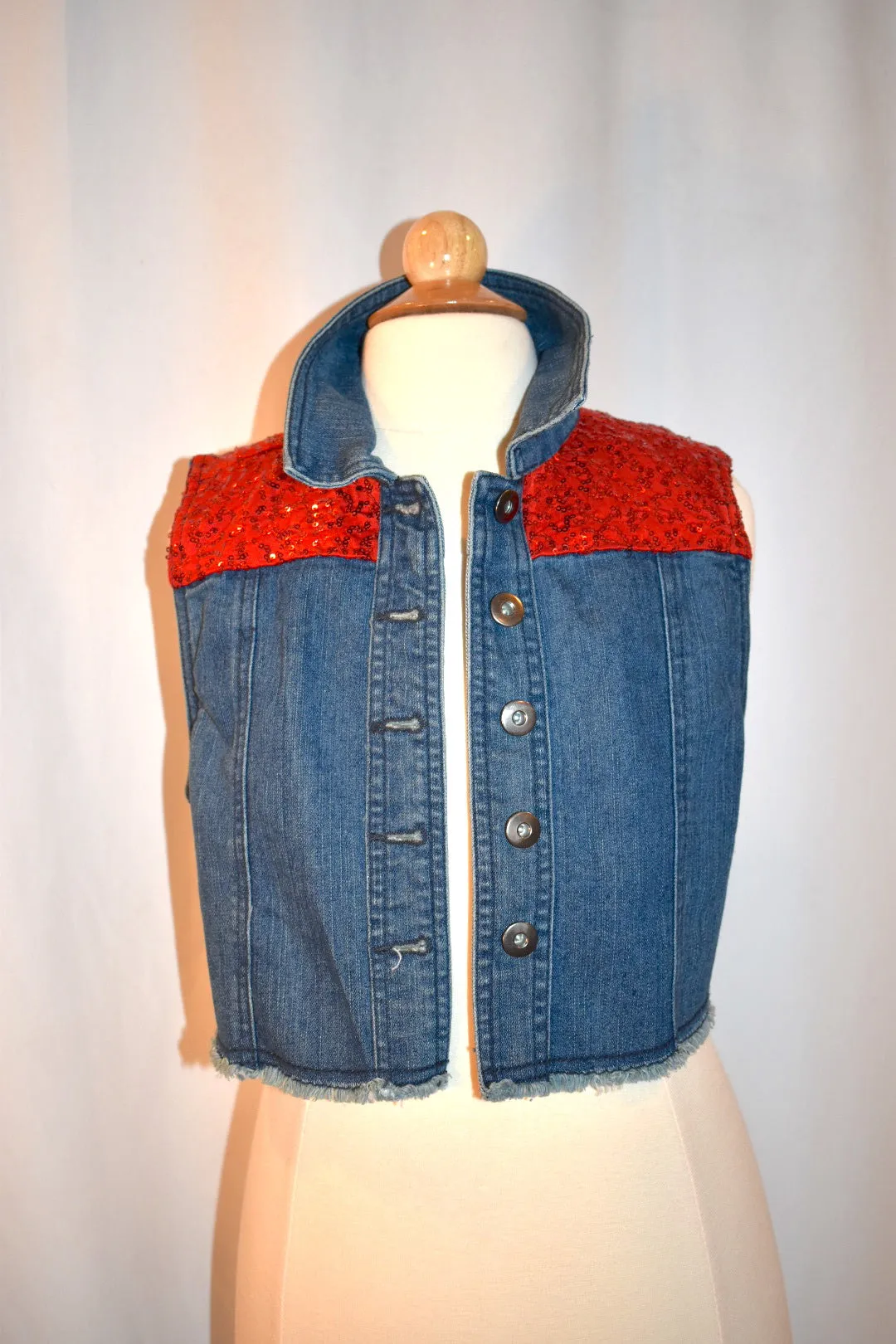 Sequin Shoulder Jean Jacket
