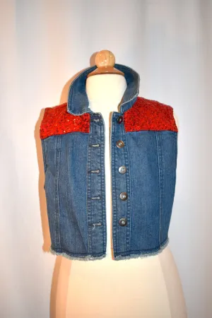 Sequin Shoulder Jean Jacket