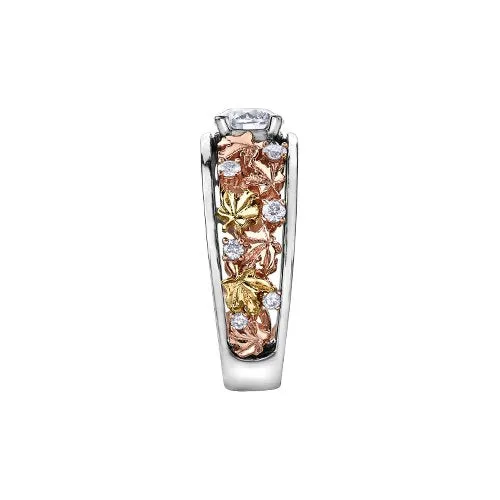 Shelly Purdy 14K Tri Gold (0.95ct) Maple Leaf Canadian Diamond Ring