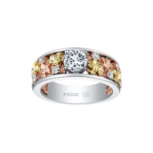 Shelly Purdy 14K Tri Gold (0.95ct) Maple Leaf Canadian Diamond Ring