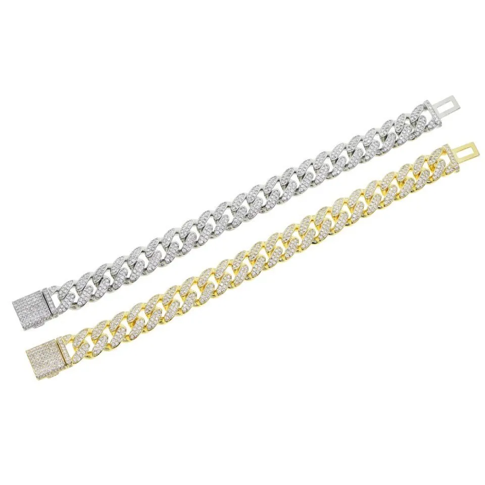 Silver cuban link bracelet ,men cuban bracelet, sparking bling 5A cubic zirconia CZ cuban link chain bracelet for men high quality iced out