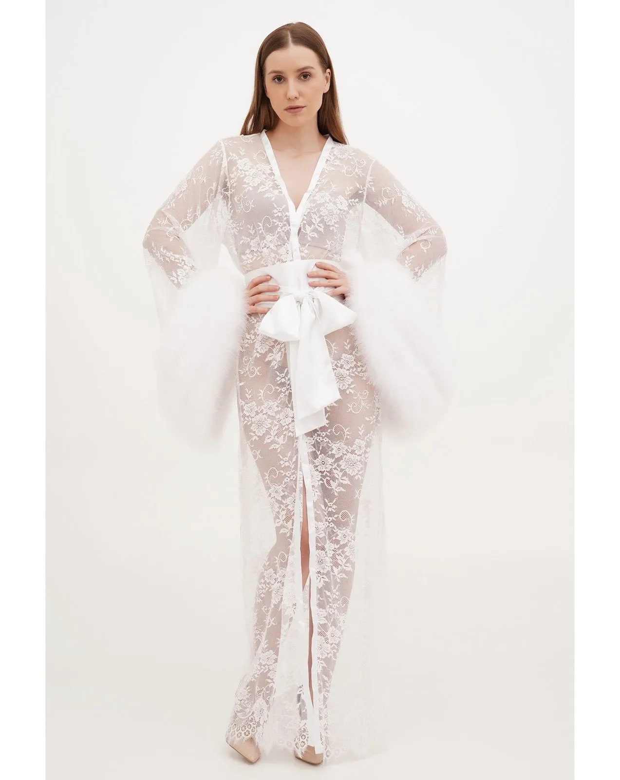 Sophie Sheer Long Bridal Robe