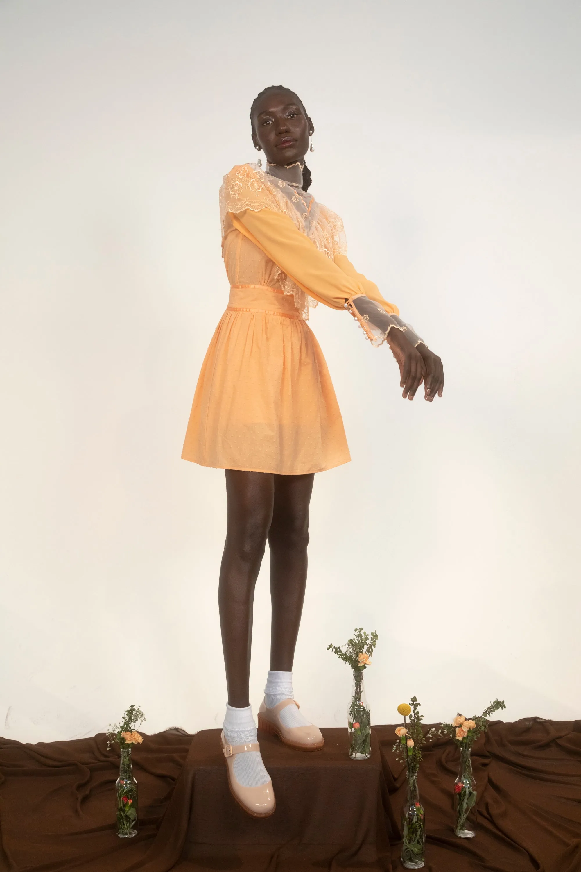 Southern Girl Peach Victorian Dress