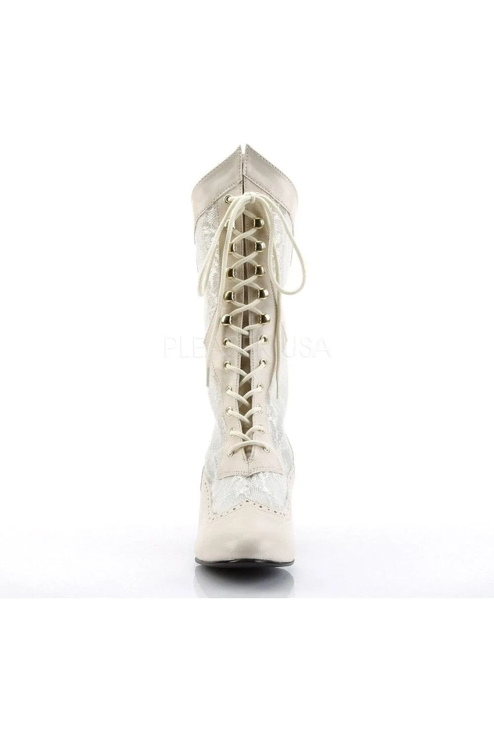 SS-DAME-115 Ankle Boot | Ivory   Lace