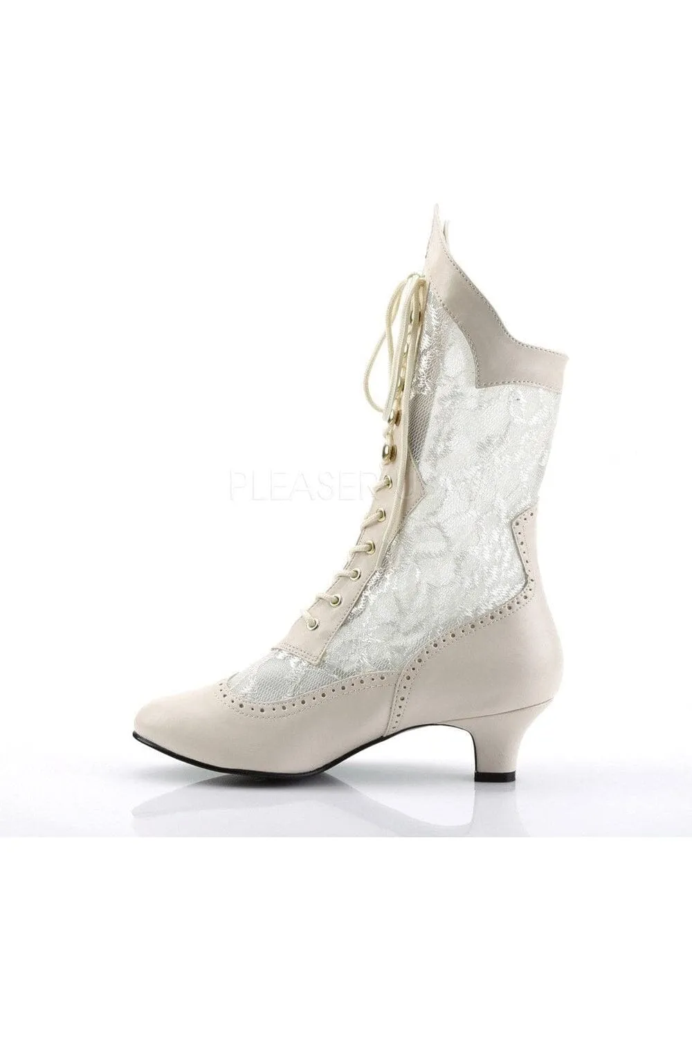 SS-DAME-115 Ankle Boot | Ivory   Lace