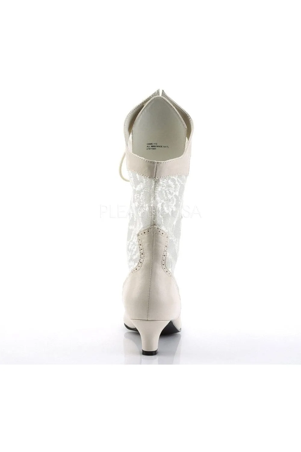 SS-DAME-115 Ankle Boot | Ivory   Lace