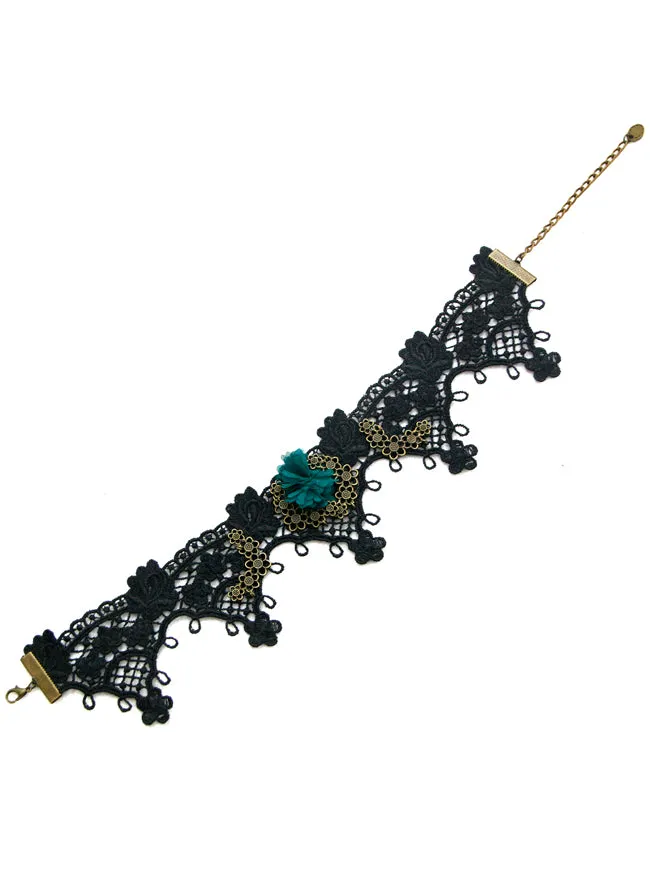 Steampunk Accessories Costume Cosplay Lace Choker Beads Chain Decorative Necklace