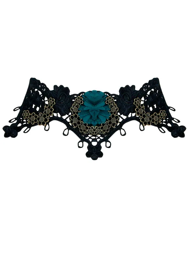 Steampunk Accessories Costume Cosplay Lace Choker Beads Chain Decorative Necklace