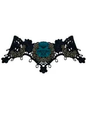 Steampunk Accessories Costume Cosplay Lace Choker Beads Chain Decorative Necklace