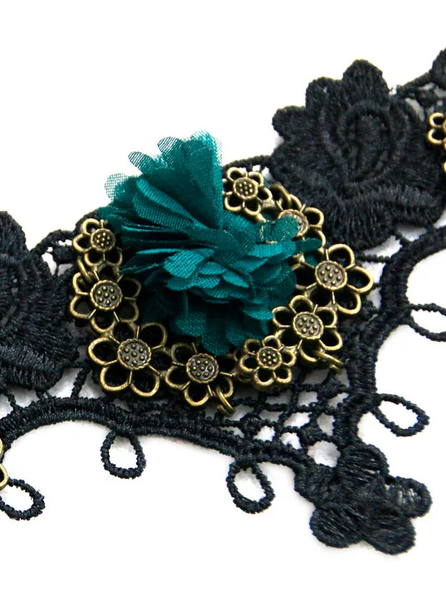 Steampunk Accessories Costume Cosplay Lace Choker Beads Chain Decorative Necklace