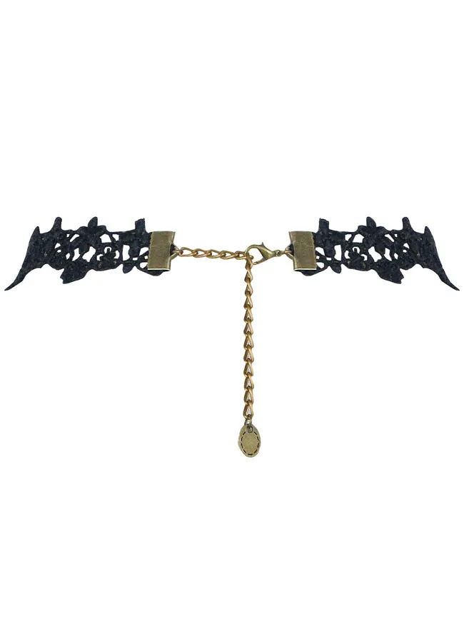 Steampunk Accessories Costume Cosplay Lace Choker Beads Chain Decorative Necklace