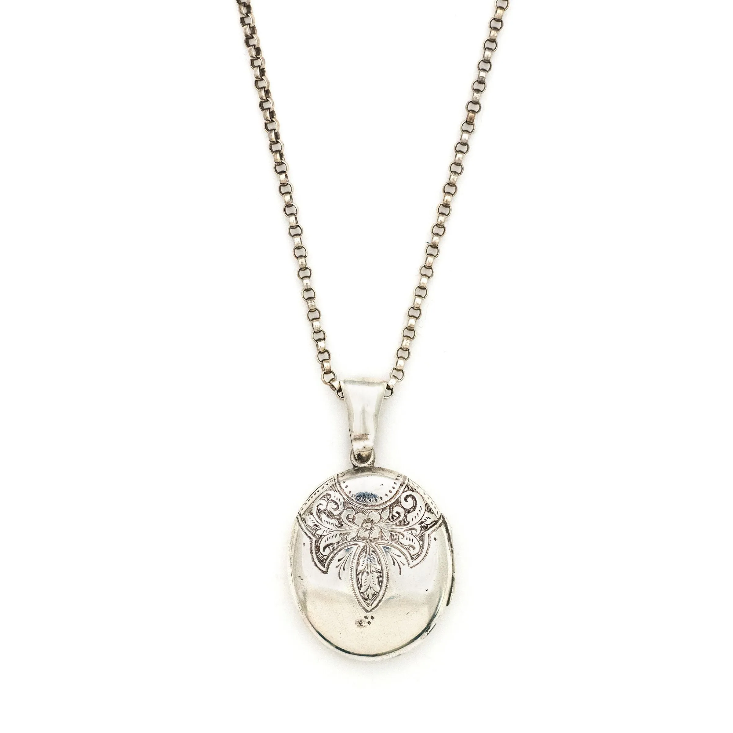 Sterling Silver Floral Collar Locket