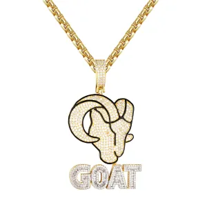 Sterling Silver Greatest Of All Time Iced Mens Custom Street Pendant